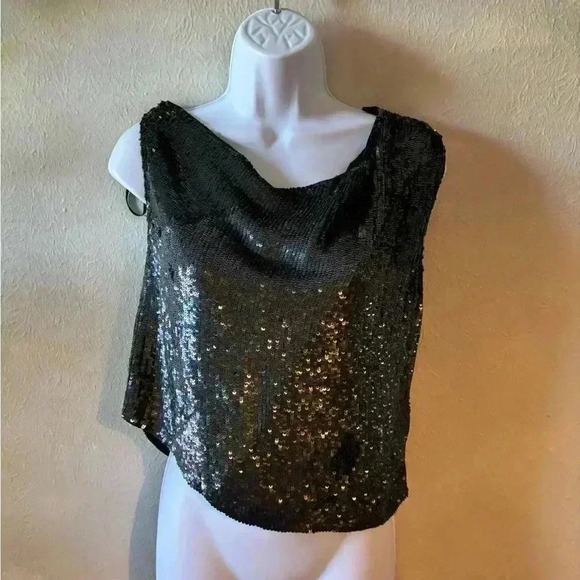 NWT Retrofete Michelle Sequined Colorbrock Crop Top - Picture 2 of 13